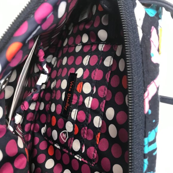 VERA BRADLEY Iconic RFID Little Crossbody Butterfly Flutter Navy Blue - Picture 4 of 6